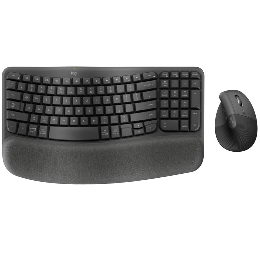 Logitech Wave Keys & Lift Vertical Mouse - Ergonomic Wireless…