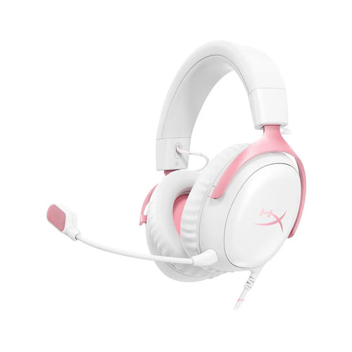 HP HyperX Cloud III Wired Gaming Headset White & Pink