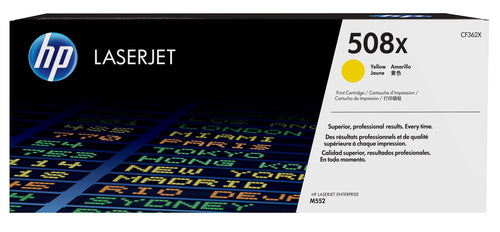 HP 508X Yellow LaserJet Enterprise M55 M553 Toner Cartridge Yield 9500 PGS