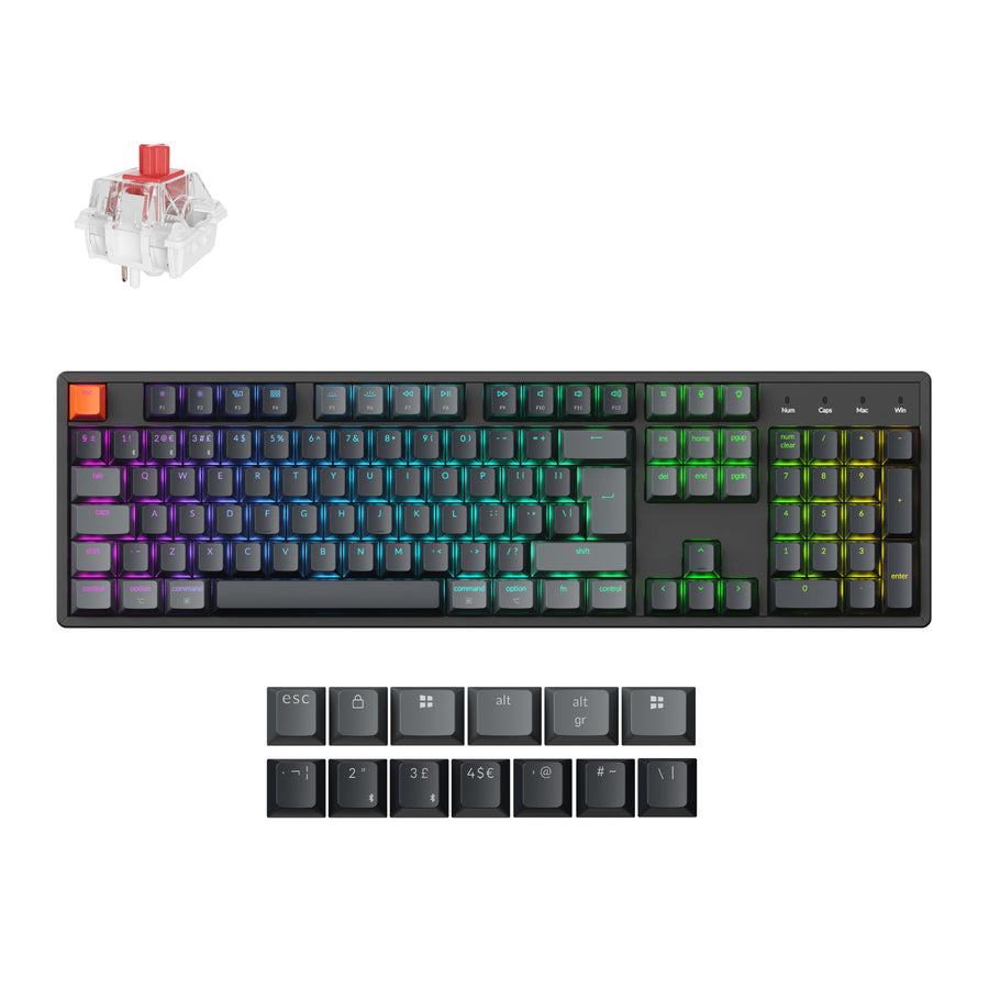 Keychron K10 QMK Full-size RGB Wireless Custom Mechanical Keyboard…