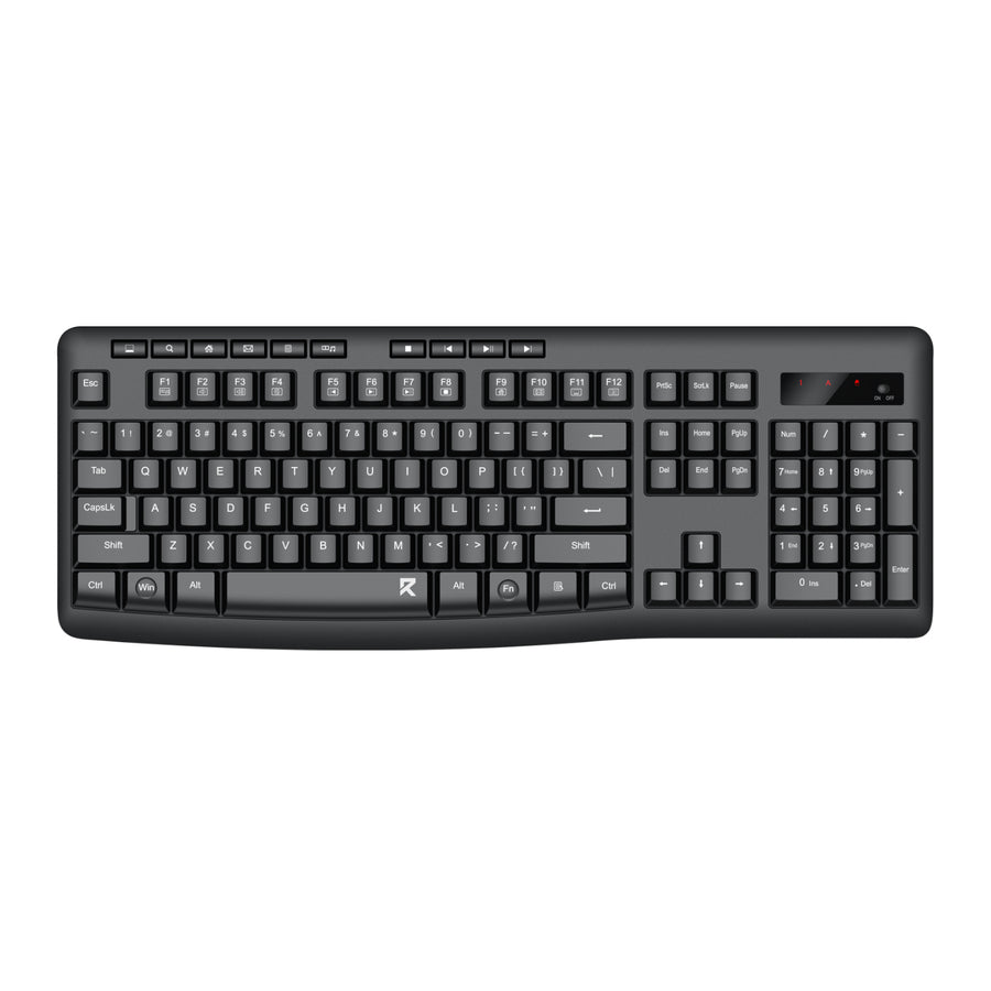 Redragon BK-7367 Full-size Ergonomic Wireless Membrane Office Keyboard - Black