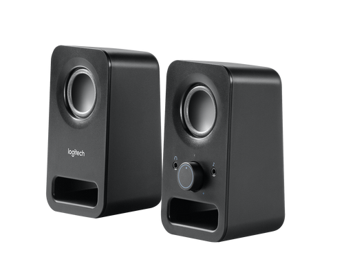 Logitech Compact stereo speakers with 6W peak power. Dual input…