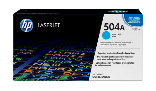 HP 504A CP3525/CM3530 MFP Cyan Print Toner Cartridge Prints…