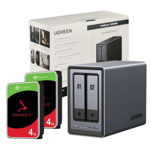 UGreen NASync DXP2800 2 Bay NAS with Seagate Ironwolf NAS 8TB SATA…