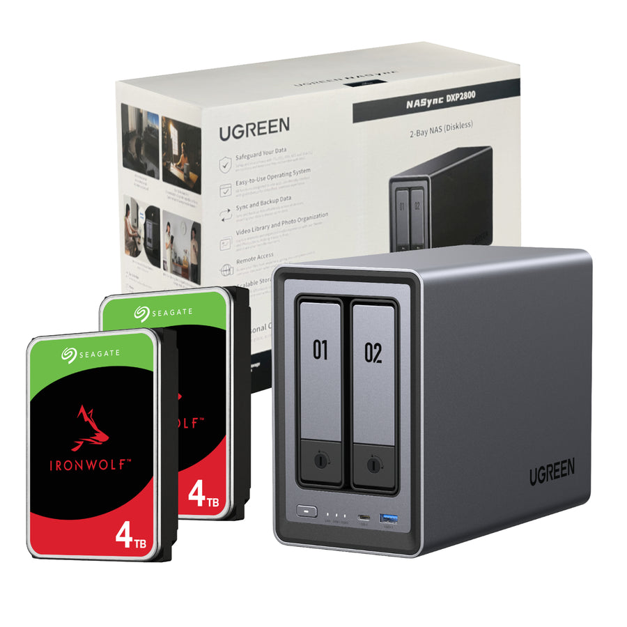 UGreen NASync DXP2800 2 Bay NAS with Seagate Ironwolf NAS 8TB SATA…