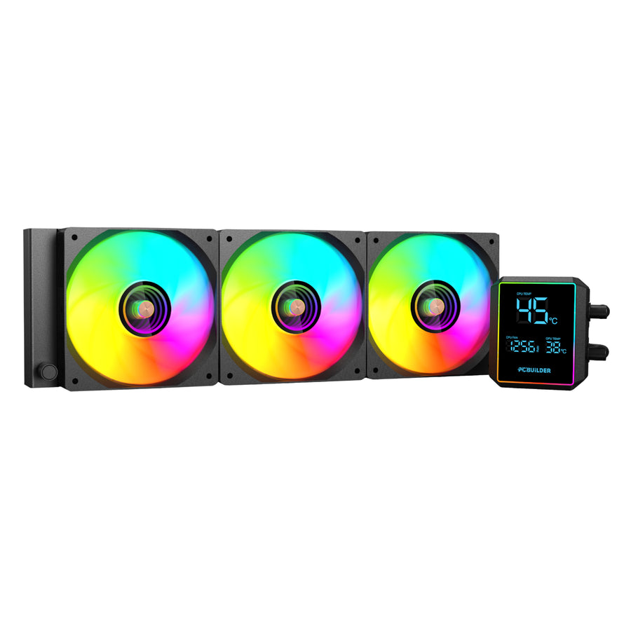 PCBuilder BLIZZARD FREEZE 360mm AIO ARGB Liquid CPU Cooler - Black