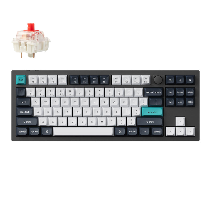 Keychron Q3 Max 80% Full Assembled Knob Red Switch Hot-Swap Gateron… (Q3M-M1)