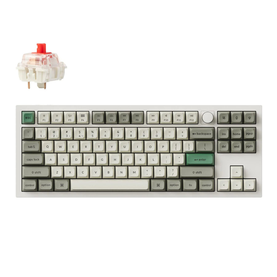 Keychron Q3 Max 80% Full Assembled Knob Red Switch Hot-Swap Gateron… (Q3M-P1)