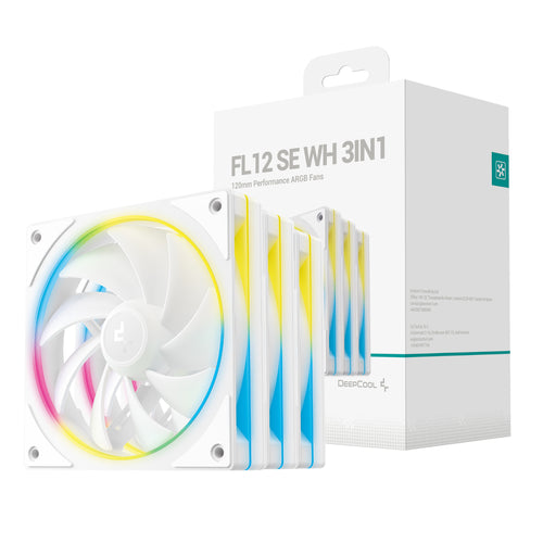 DeepCool FL12 SE 3-in-1 ARGB 120mm Fan 3 Pack - White