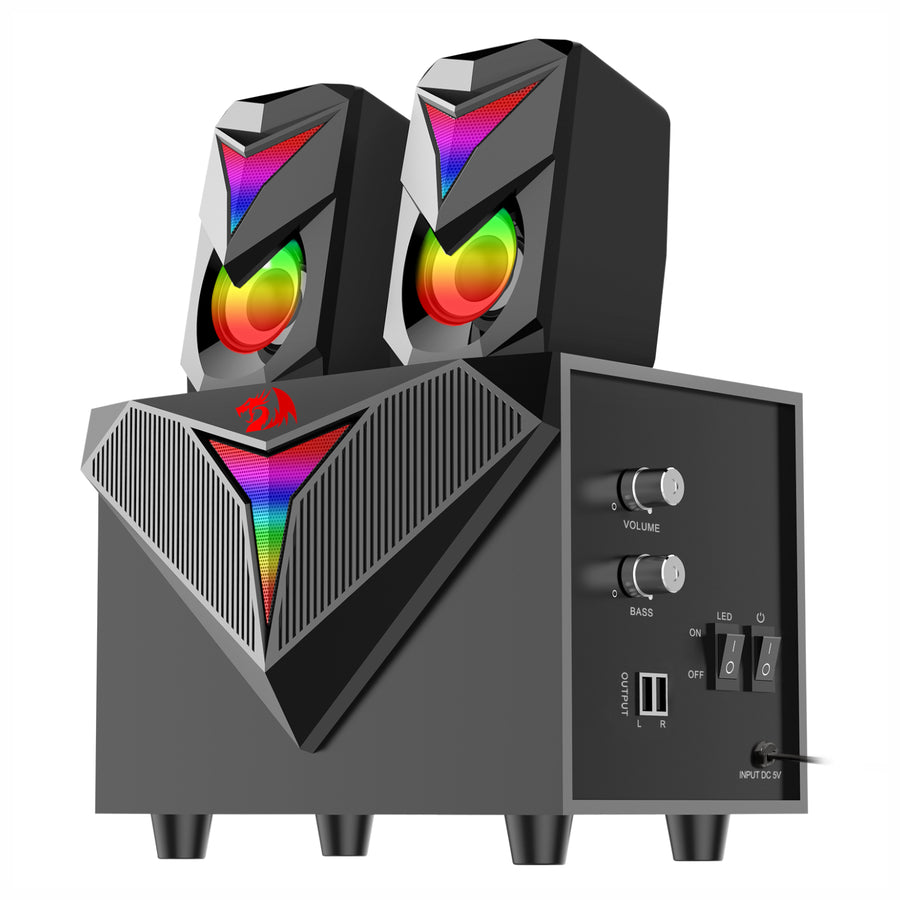 REDRAGON 2.1 Satellite Speaker TOCCATA RGB 11W Gaming Speaker - Black