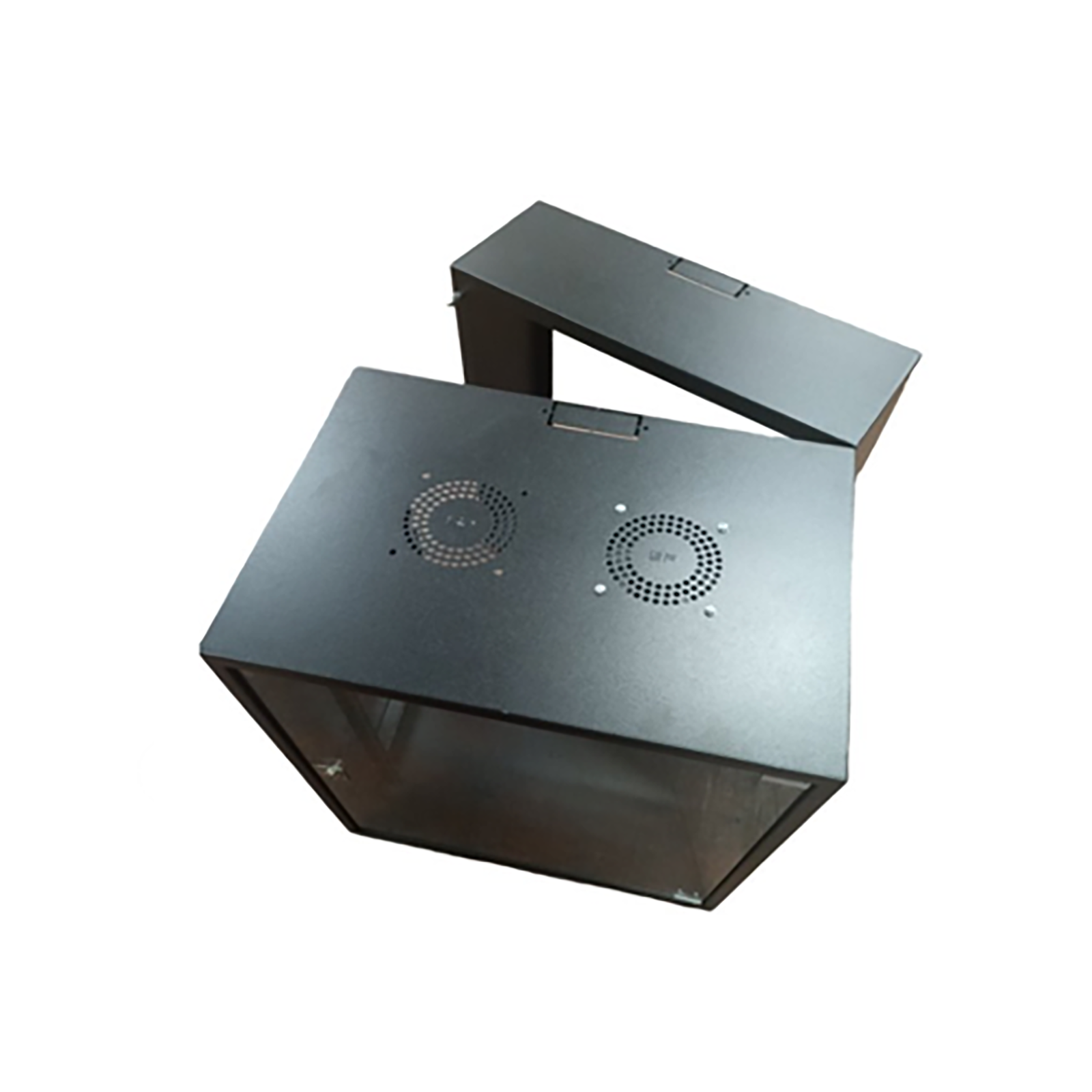 Zone Lite 12U 400+200mm Swing Frame Black Wall Mount Cabinet